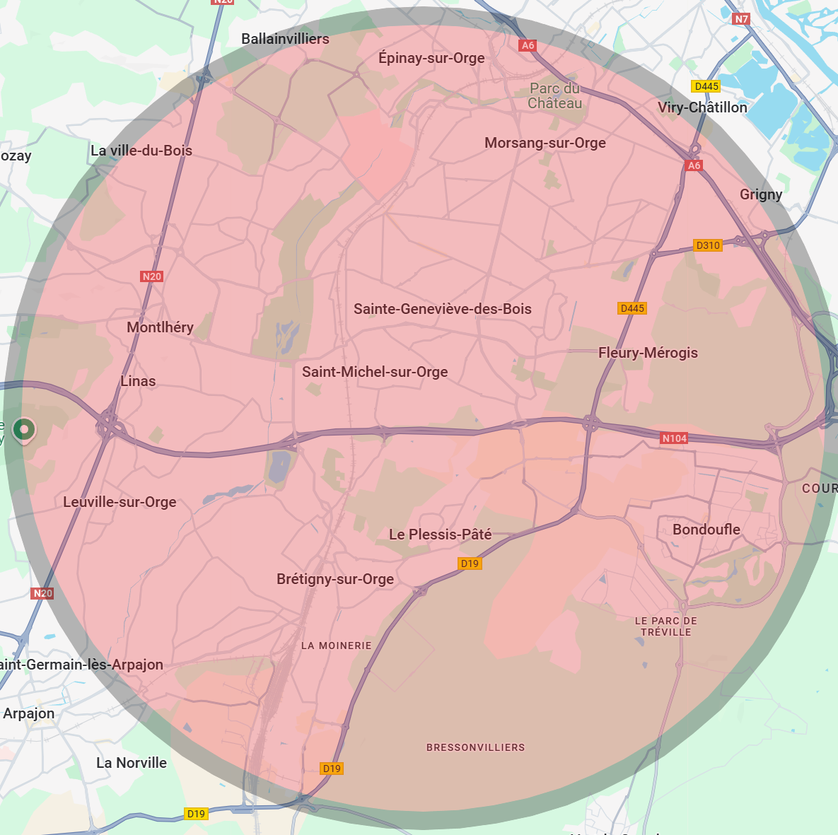 Zone d'intervention de 3A Thermie autour de Saint-Michel-sur-Orge